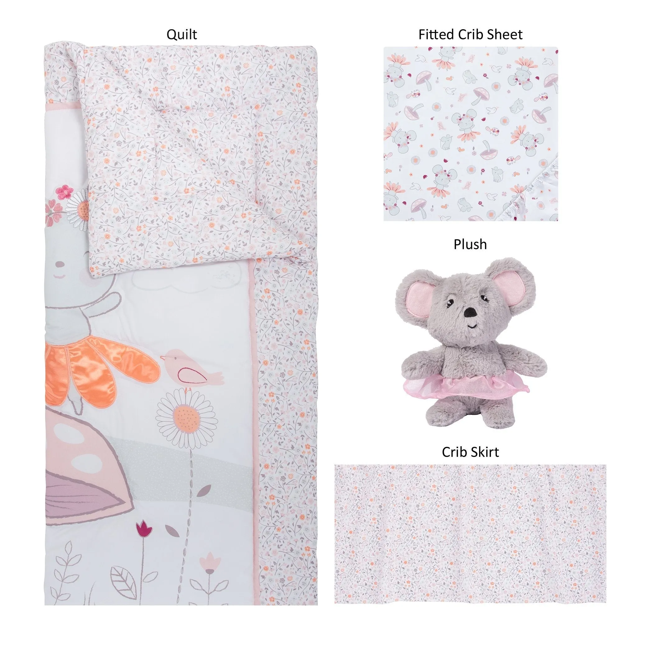 Dancing Mouse 4pcs crib set