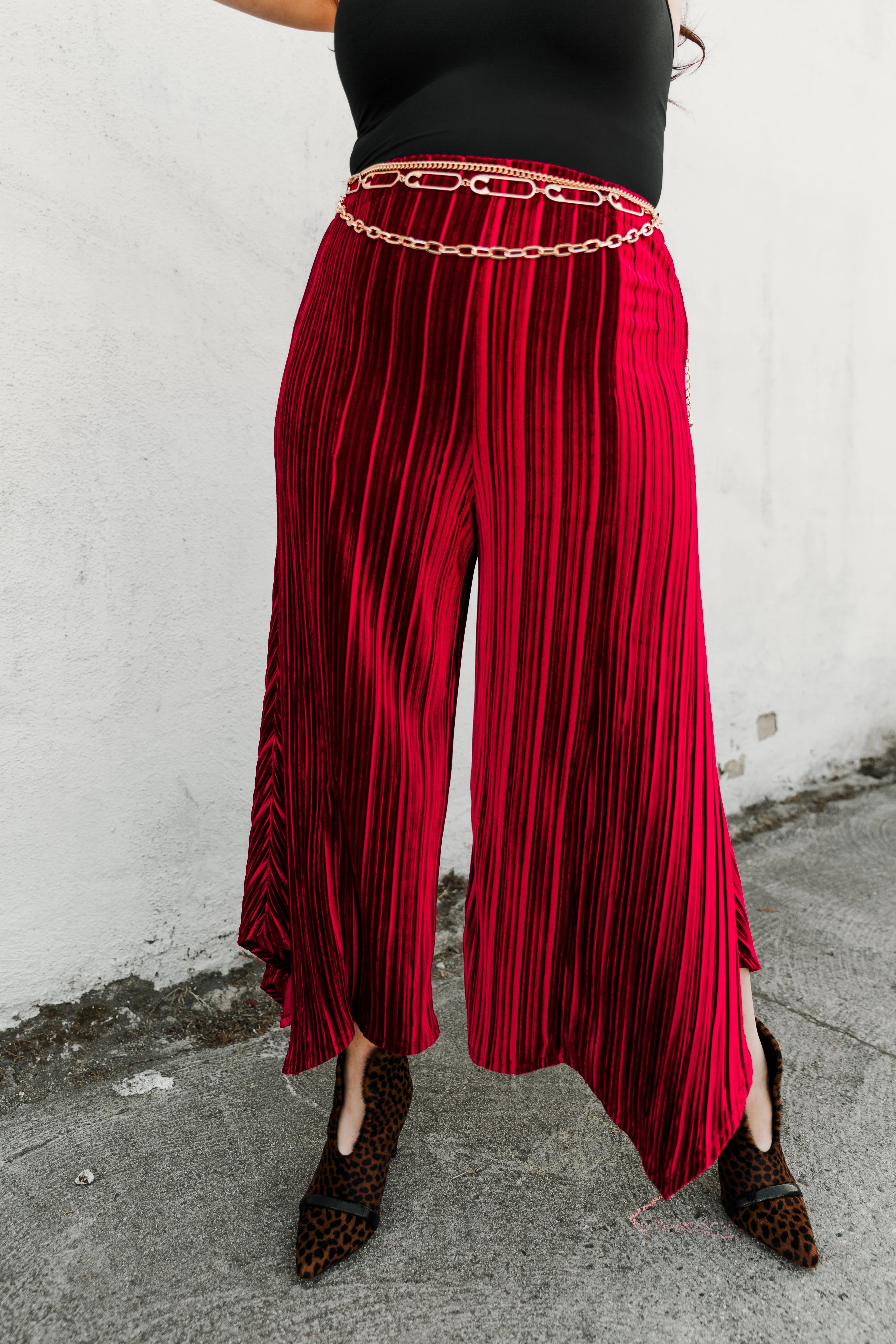 Slink Pants “Oxblood Velvet"